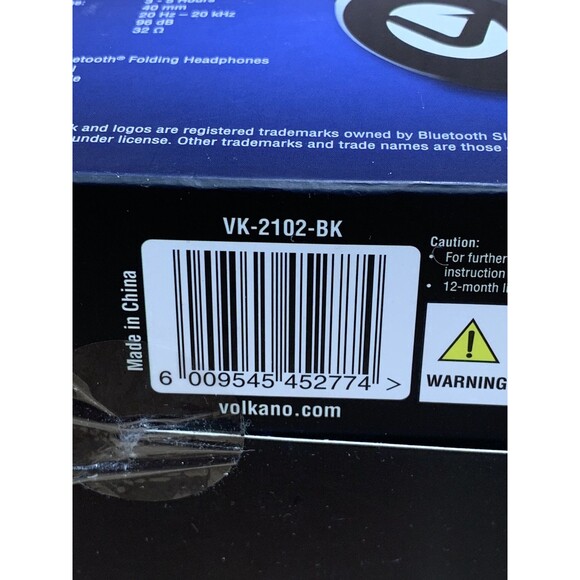 Volkano Aural Series Bluetooth Wireless Folding Headphones New Sealed Box - Picture 7 of 11